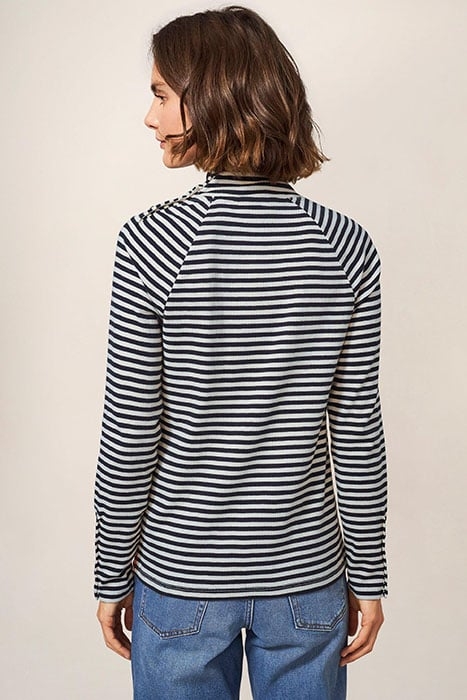 BIRDIE BUTTON TEE NAVY MULTI 2