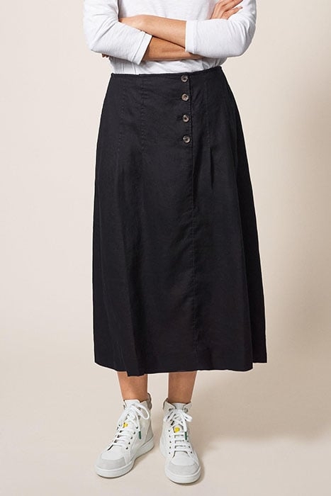 CIARA LINEN SKIRT WASHED BLACK 1