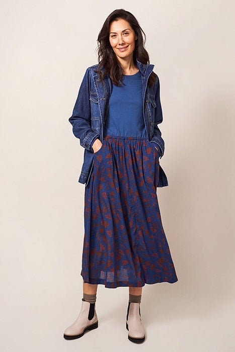 SADIE MIDI DRESS NAVY MULTI 1
