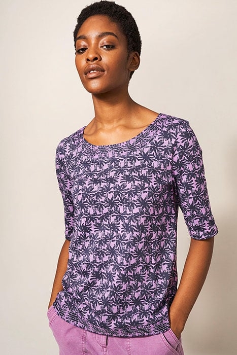 WEAVER JERSEY TEE PURPLE MULTI 1