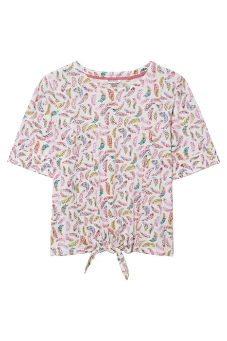 TIE HEM TOP NATURAL PRINTED 4