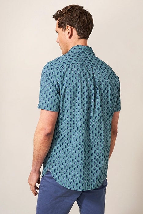 LINEAR FISH PRINTED SS SHIRT MINT GREEN 2