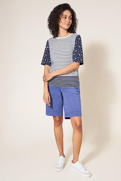 ANNABEL STRIPE TEE NAVY MULTI 1
