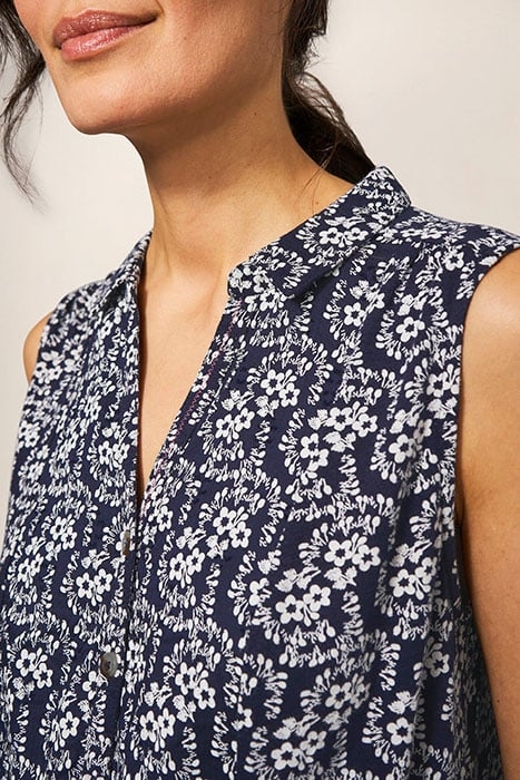 EMBER LONGLINE SHIRT NAVY PRINT 4