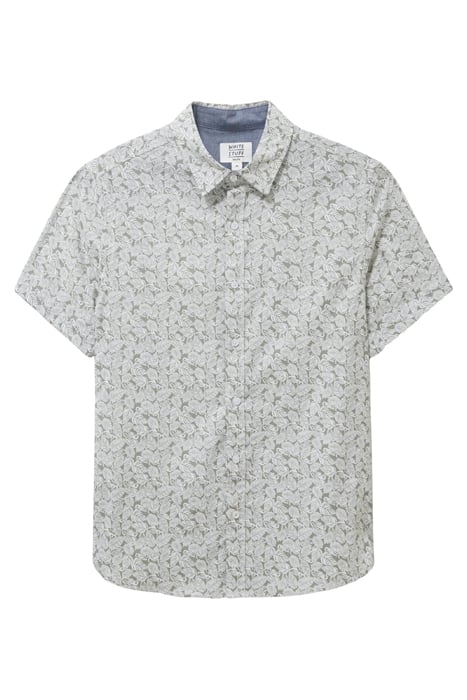 LEAF PRINTED SLIM FIT SHIRT DUSTY GREEN 4
