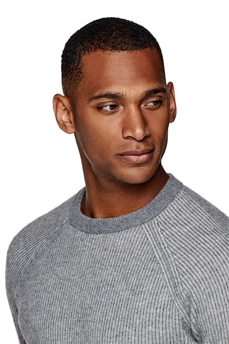 GREY RIBBED CREWNECK GREY 5