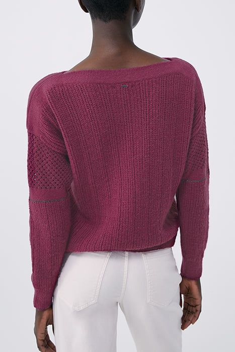 PURPLE KNIT SWEATER WITH STITCH DETAIL AND CHAINS 2