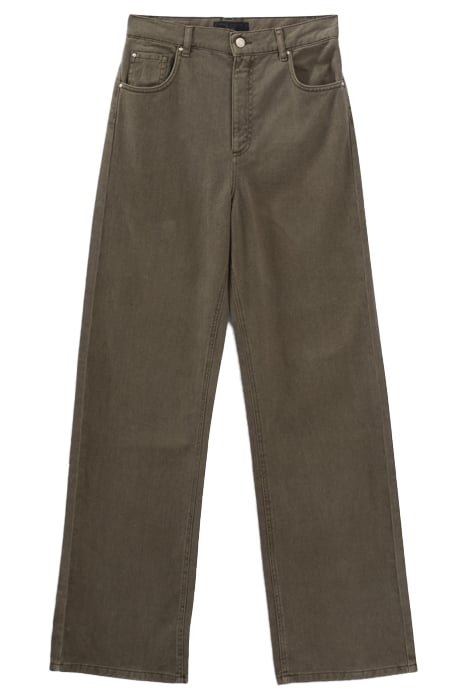 KHAKI HIGH-WAIST WIDE-LEG JEANS 3