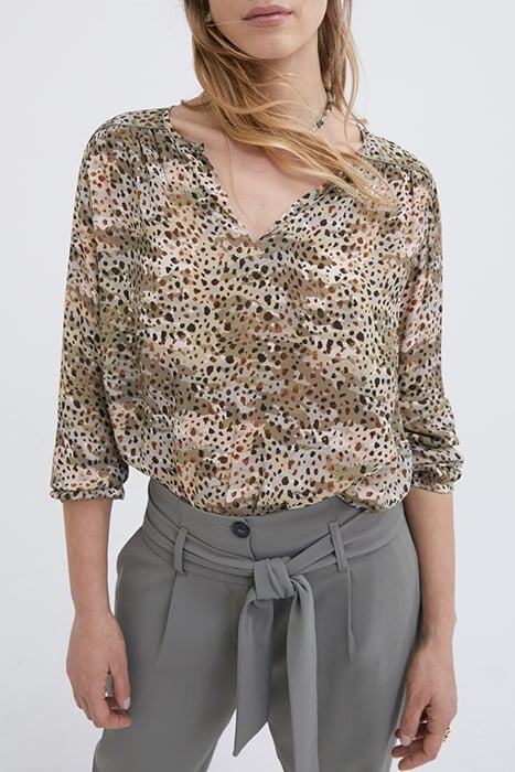 ALMOND ANIMAL PRINT BLOUSE 1