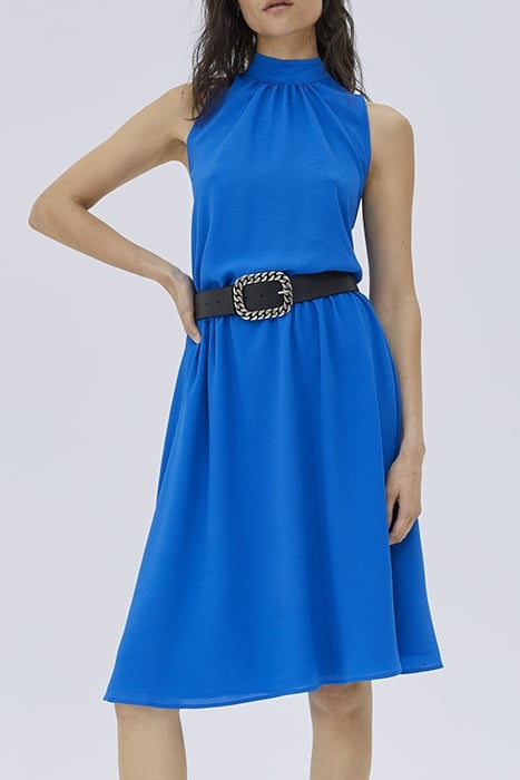 BLUE SLEEVELESS DRESS WITH NECK TIE ON BACK 1