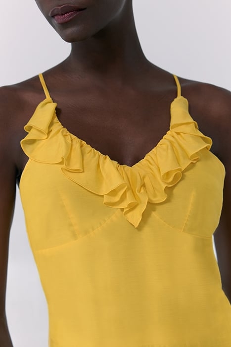 YELLOW RUFFLED STRAPPY LONG DRESS 6