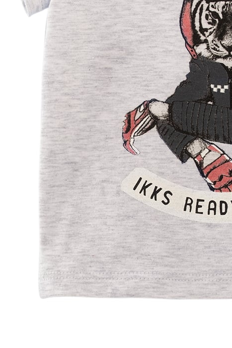 BABY BOYS’ GREY BIKER-TIGER IMAGE ORGANIC T-SHIRT 5