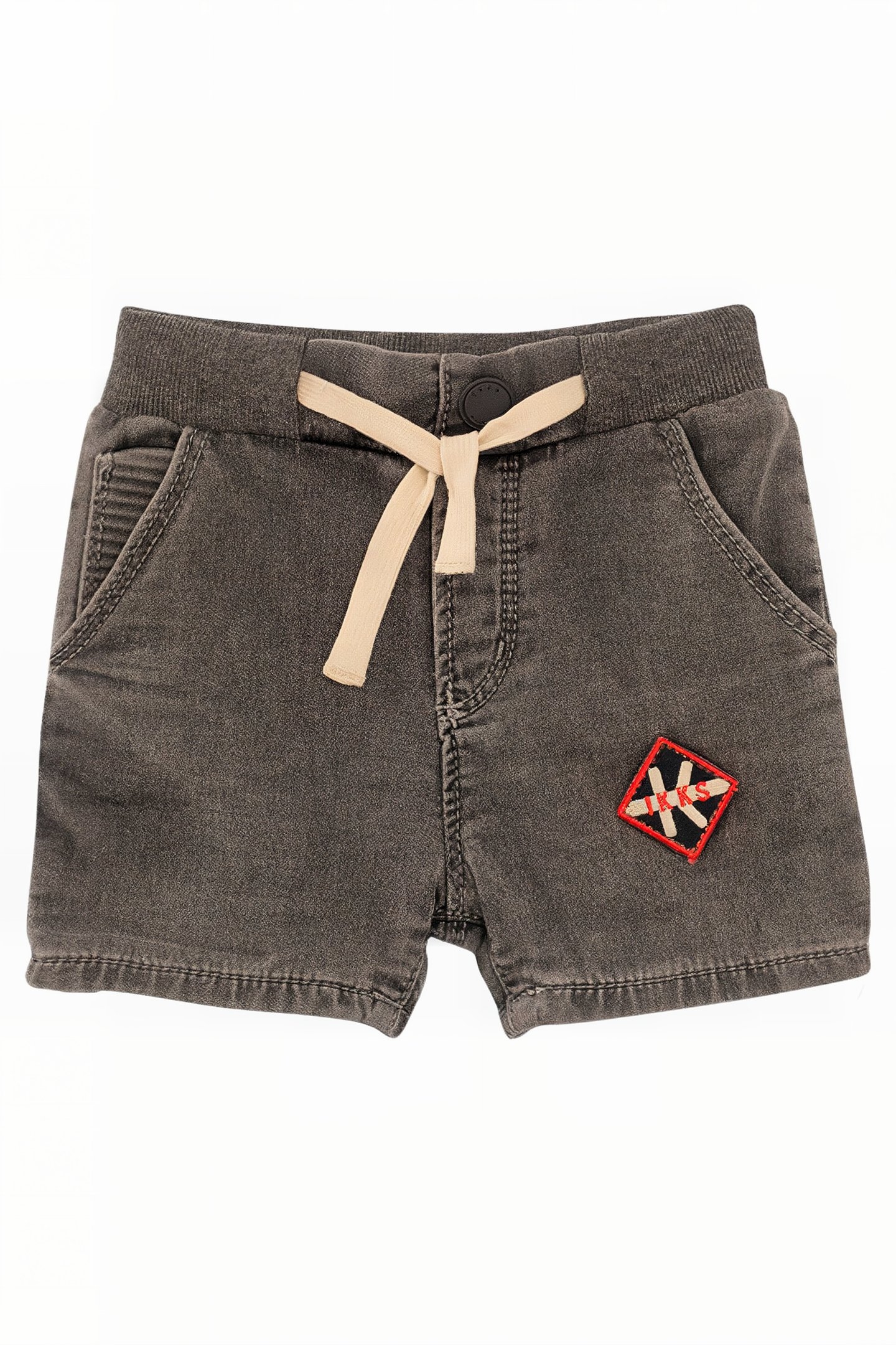 BABY BOYS’ GREY DENIM ELASTICATED WAIST BERMUDA SHORTS 1