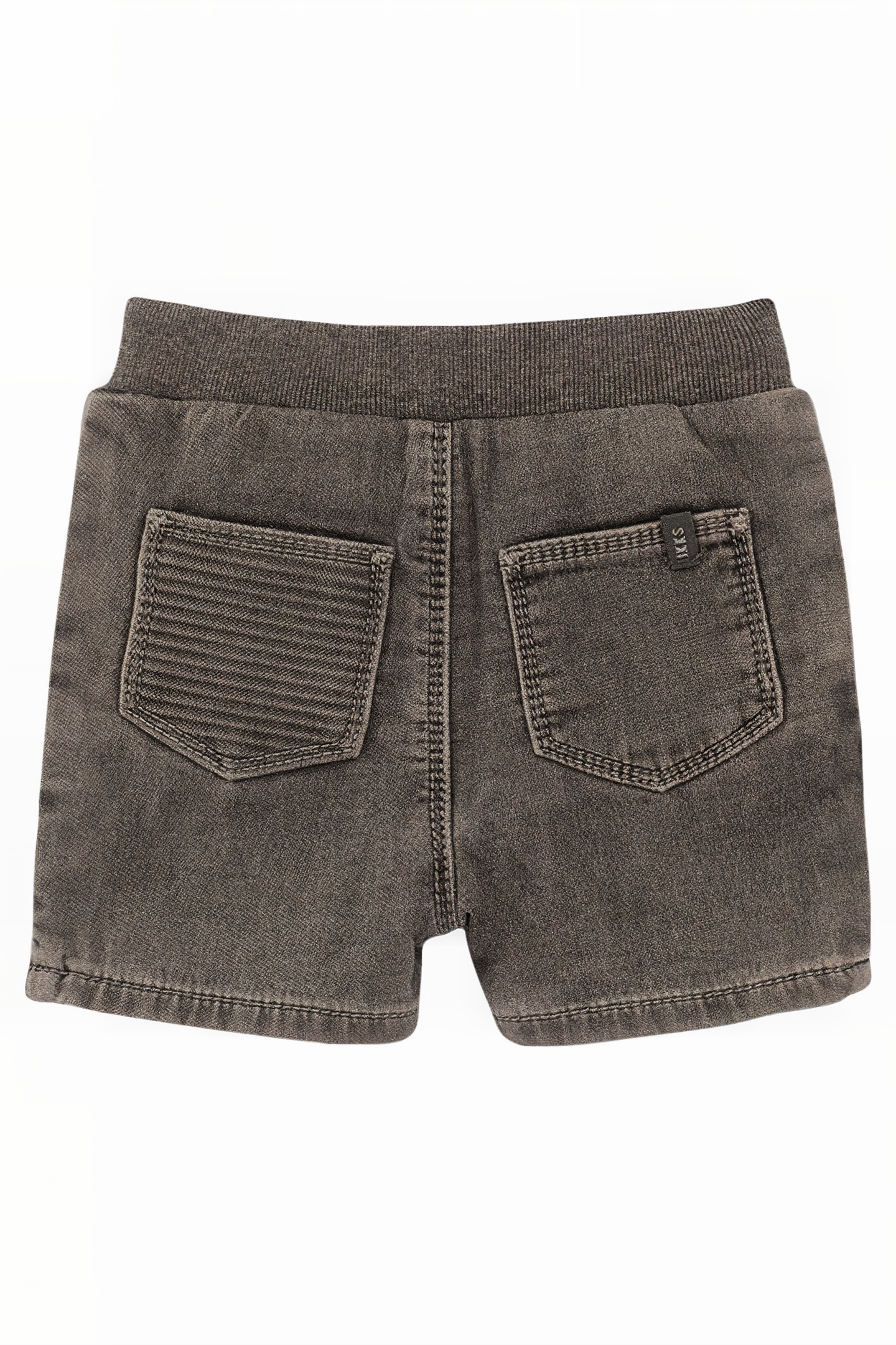 BABY BOYS’ GREY DENIM ELASTICATED WAIST BERMUDA SHORTS 2