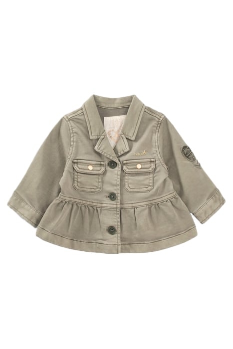 BABY GIRLS' KHAKI SAFARI JACKET WITH GOLD SLOGAN ON BACK 1