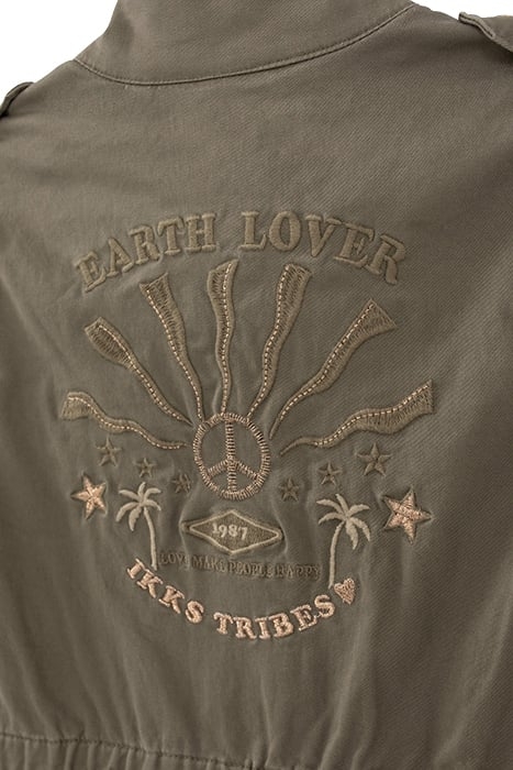 GIRLS' KHAKI SAFARI JACKET WITH XL EMBROIDERED BACK 5