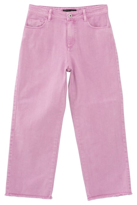 GIRLS’ VIOLET WIDE JEANS WITH FRINGED CUFFS 2