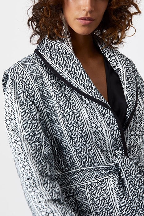 D6SCOTTY PRINT QUILTED JACKET BLACK/WHITE 3