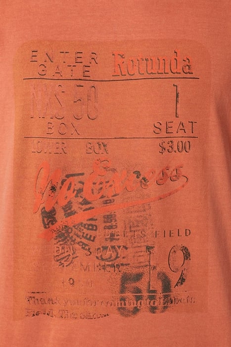 T-SHIRT CREWNECK PRINT GARMENT DYED PAPAYA 6