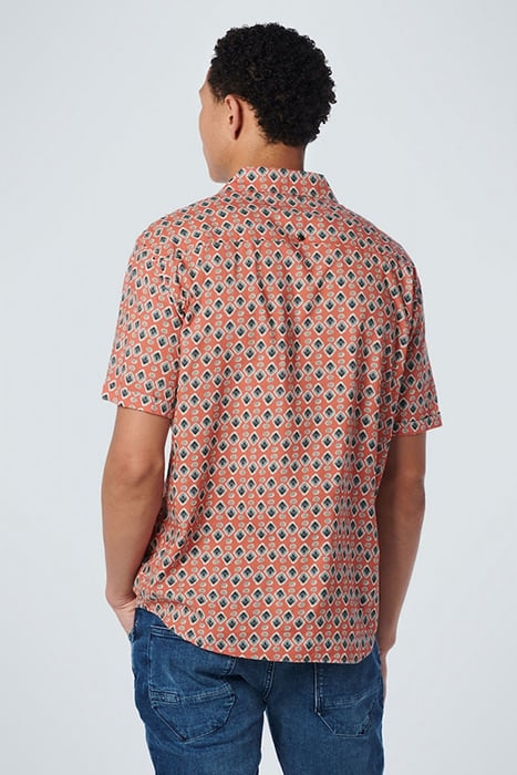 SHIRT SHORT SLEEVE RESORT COLLAR ALLOVER PRINTED PAPAYA 2
