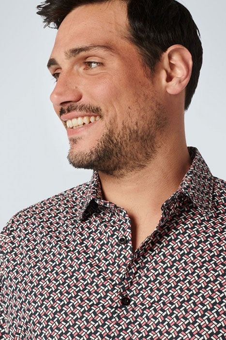 SHIRT SHORT SLEEVE ALLOVER PRINTED STRETCH OLD PINK 6