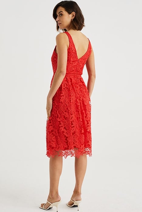 DRESS MID LENGTH RED 2