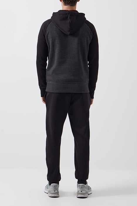 LOGO OVERHEAD RAGLAN SWEAT HOODIE BLACK/CHARCOAL MEL 2