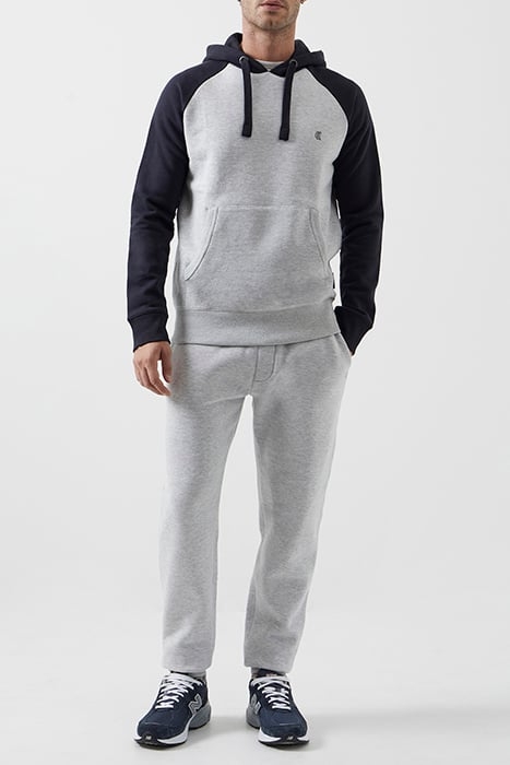 LOGO OVERHEAD RAGLAN SWEAT HOODIE DK NAVY/LGT GREY MEL 1