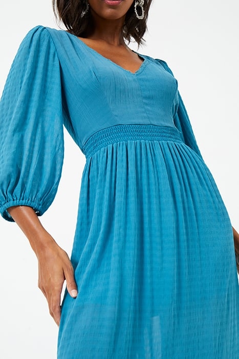 CORA TIERED MIDI DRESS MOSAIC BLUE 4