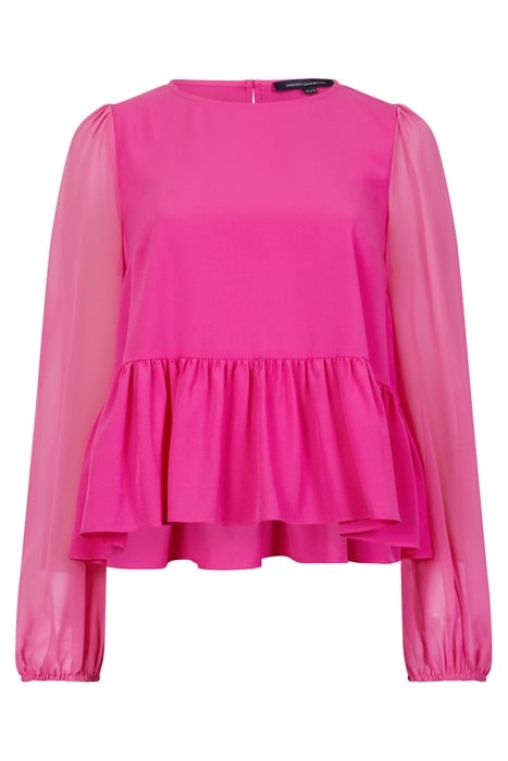 CREPE LIGHT GEORGETTE PEPLUM TOP WILD ROSA 3