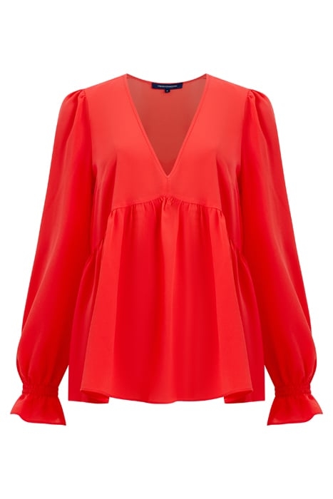 CREPE LIGHT V NECK TOP BITTERSWEET 4