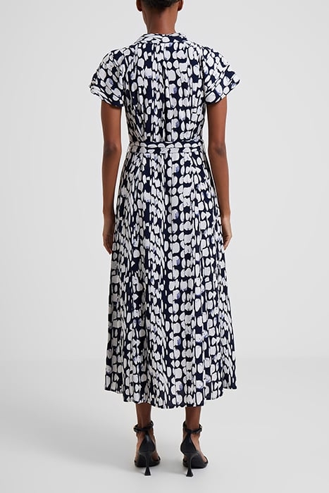 ISLANNA CREPE PRINTED MIDI DRESS MARINE/WHITE 4
