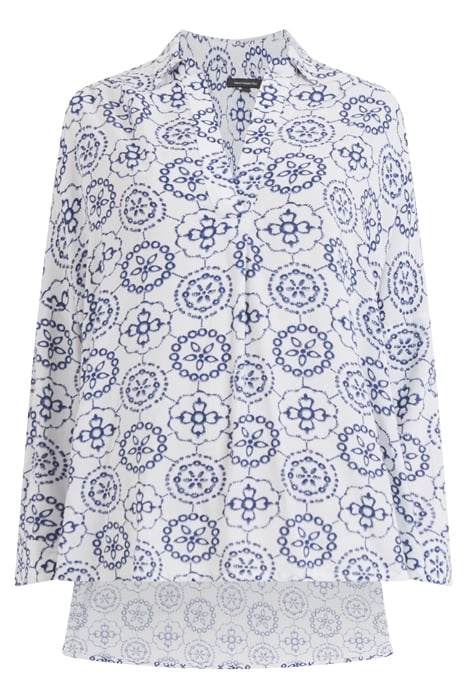 RHODES PRINTED POPLIN POPOV SHIRT WHITE/BLUE 3