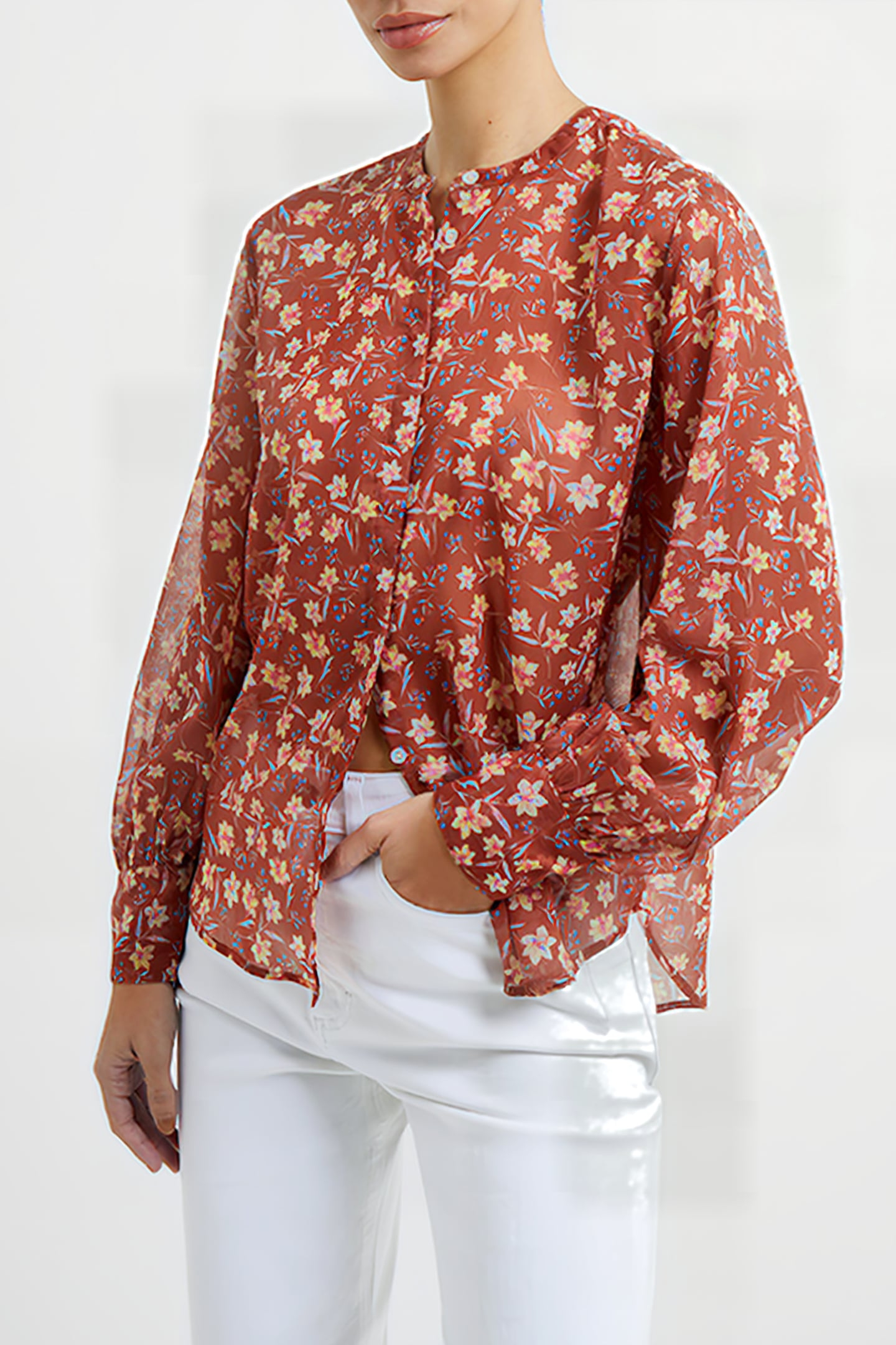 CECILA RECYCLED HALLIE CRINKLE SHIRT HONEY BRONZE 1