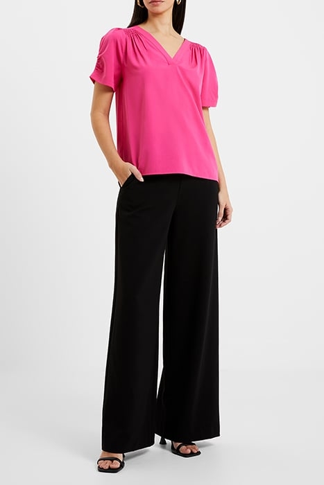 CREPE LIGHT V NECK TOP FUCHSIA 2