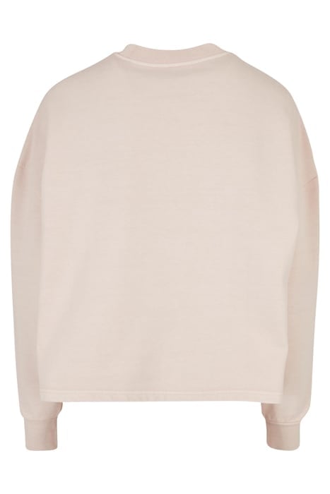 LADIES HEAVY TERRY GARMENT DYE CREWNECK PINK 5