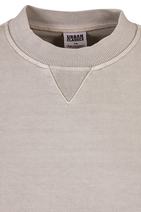 LADIES HEAVY TERRY GARMENT DYE CREWNECK WARMGREY 8