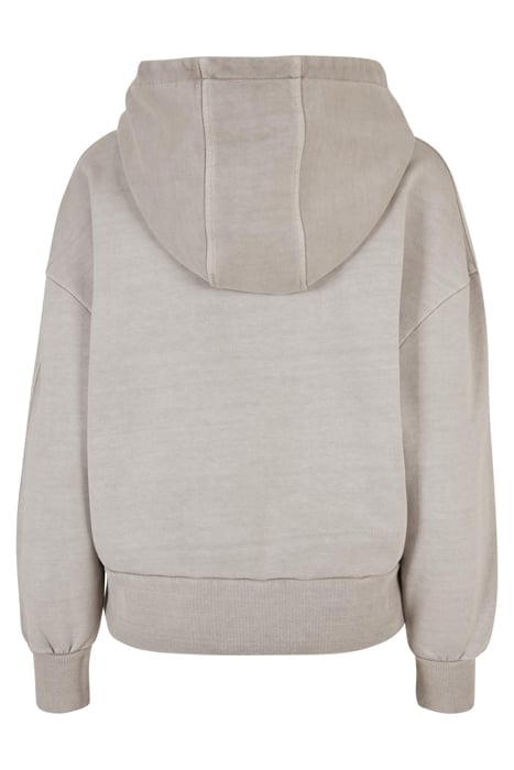 LADIES HEAVY TERRY GARMENT DYE HOODY WARMGREY 5