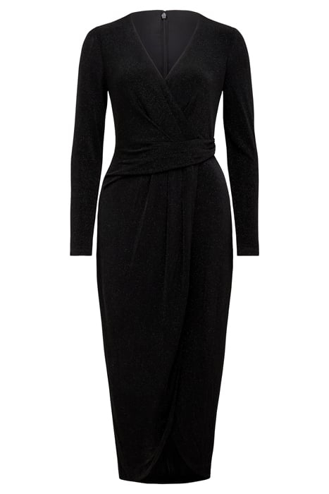 ERICA WRAP GLITTER MIDI DRESS BLACK 3
