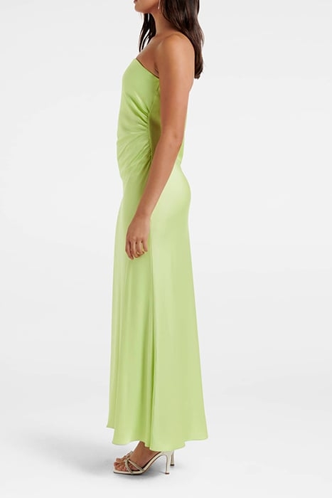 AVERY SATIN STRAPLESS DRESS BUTTERFLY LIME 4