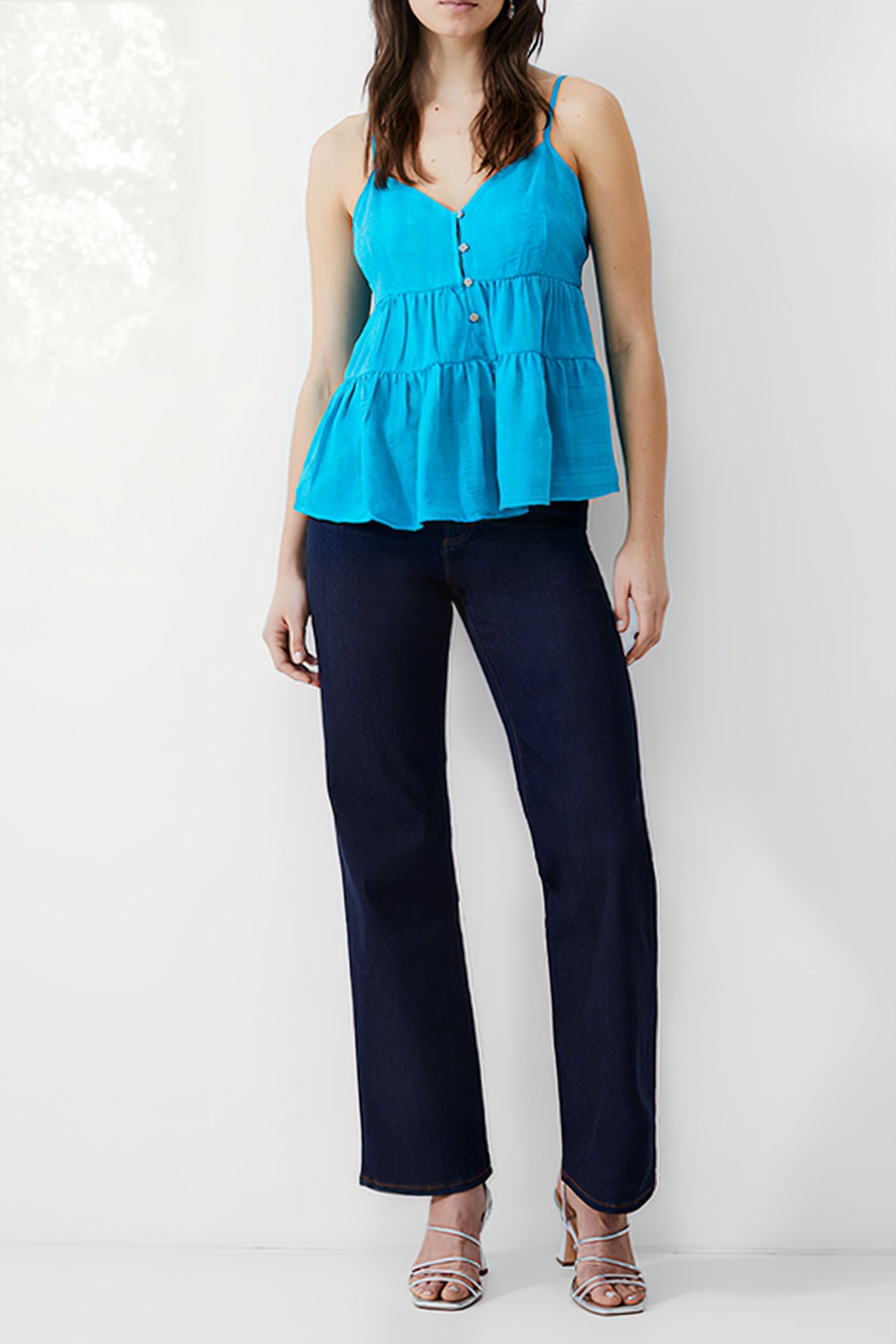 STRAPPY PANELLED CAMI TOP PEACOCK 2