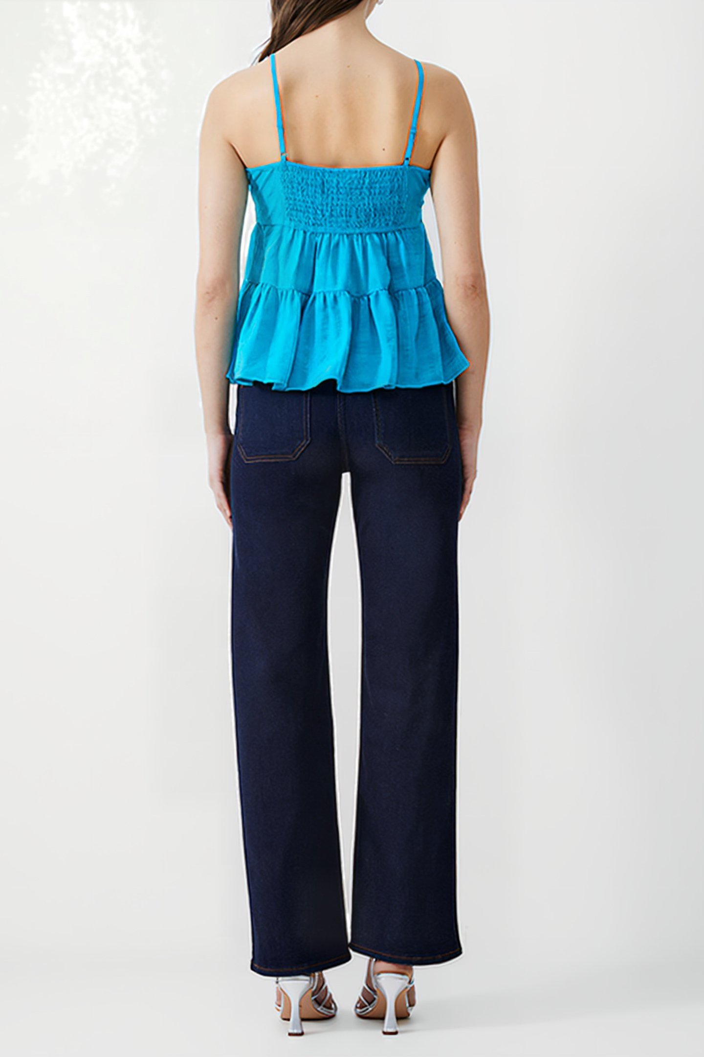 STRAPPY PANELLED CAMI TOP PEACOCK 3