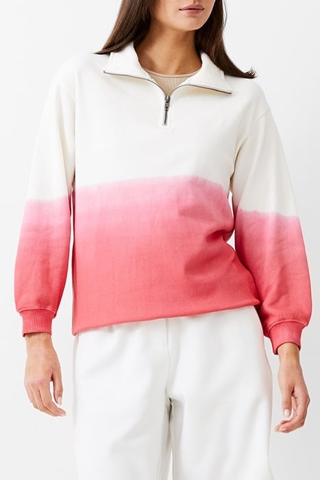 FC OMBRE HALF ZIP SWEAT CAMELLIA/IVORY 1