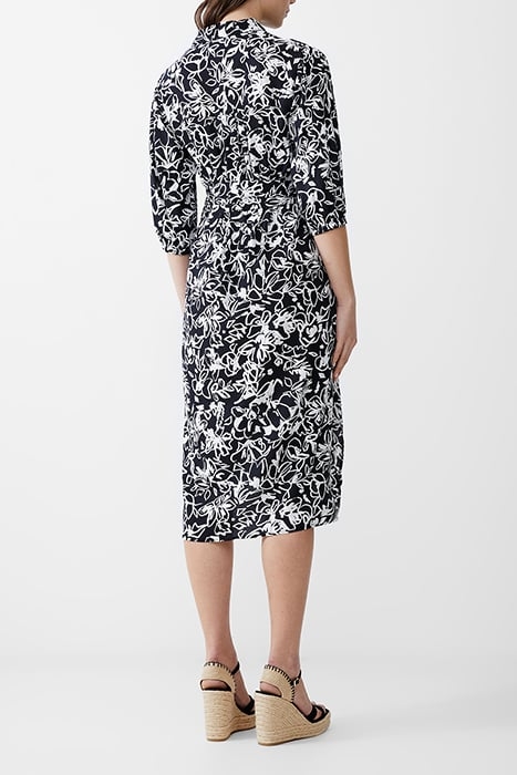 FAYOLA SHIRT DRESS MIDI BLACK/WHITE 3