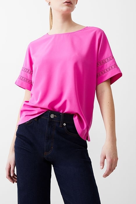 CROCHET TRIM CREPE LIGHT TOP WILD ROSA 1