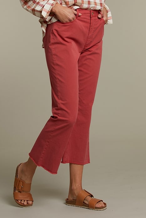 RED CROPPED FLARE PANTS 4