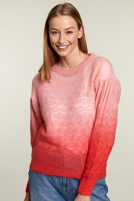 PINK AND RED TIE & DYE PULLOVER PINK 1