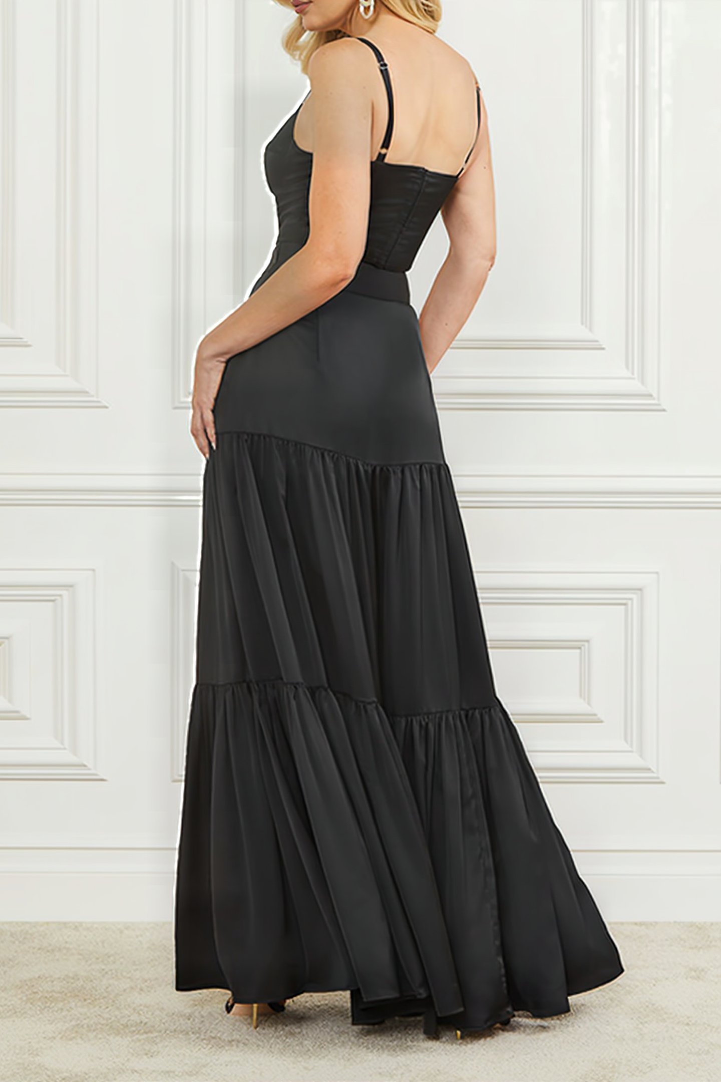 MARCIANO BY GUESS LOLA CORSET SOLID JET BLACK TOP 4