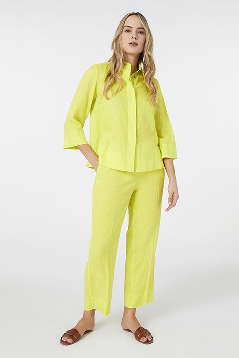 STRAIGHT-LEG LINEN TROUSERS YELLOW 3