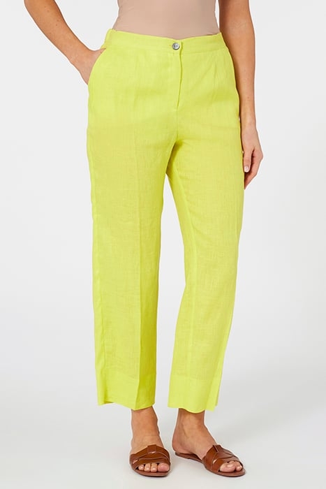 STRAIGHT-LEG LINEN TROUSERS YELLOW 1